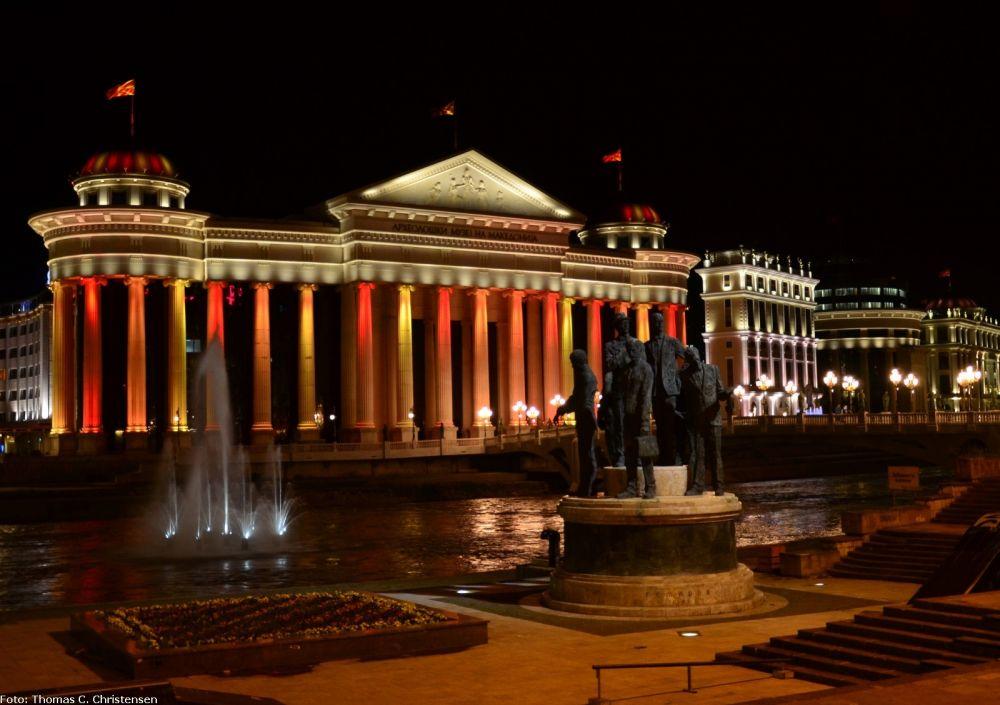 Skopje Centre at night (Thomas Chistensen, MyDestinations.com)